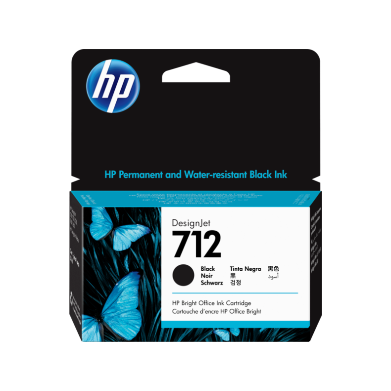 HP 712 SVART DesignJet-blekkpatron, 80 ml