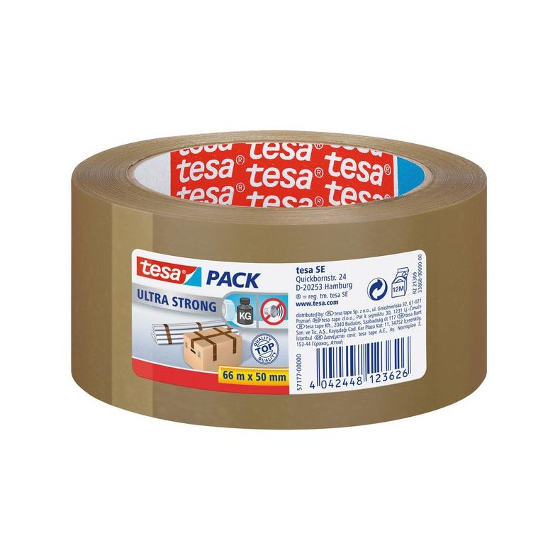 Emballasjetape TESA Ultra 50mmx66m brun 6/36pk